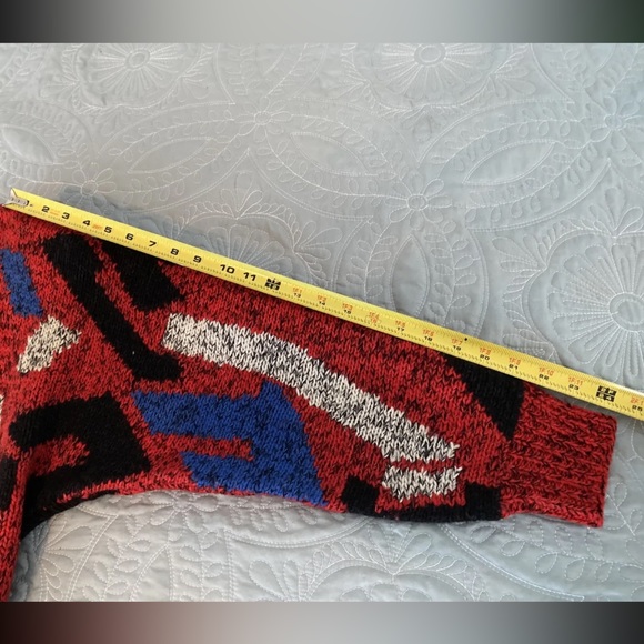S.S.G. Catharine Lover Size M Red Wool Cotton Retro Vintage Sweater - Picture 3 of 7